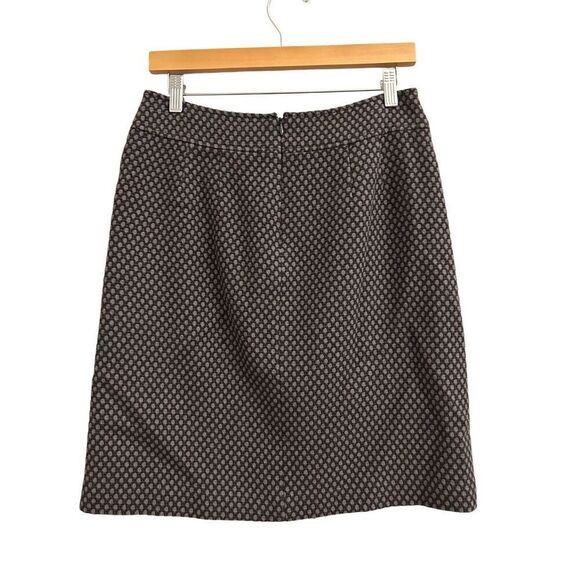 Ann Taylor virgin wool / cotton blend knee length skirt 4 polka dot preppy work - Picture 2 of 8